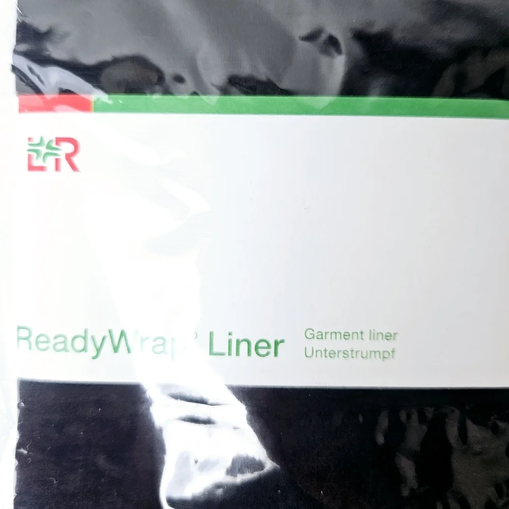 L&R ReadyWrap Fusion Compression Liner Socks Black XL/XXL 8-15 mmHg 2 Pack